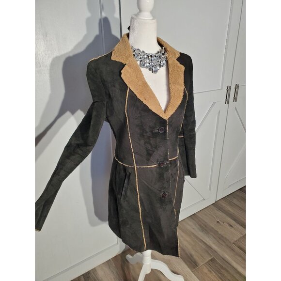 EXTASY JAMES & JOHN LEATHER JACKET COLOR BLACK/BROWN LONG SLEEVE SIZE L - Picture 2 of 6